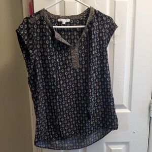 Black Patterned Women's Top